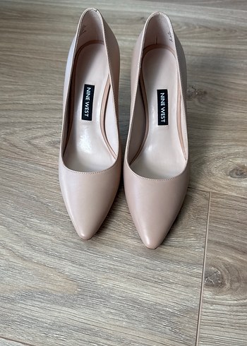 Bej Deri Stiletto Topuklu Kadın Ayakkabı - Görsel 2