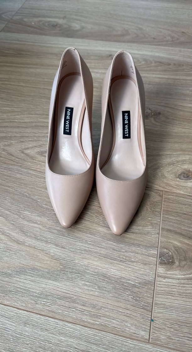 Bej Deri Stiletto Topuklu Kadın Ayakkabı - Görsel 2