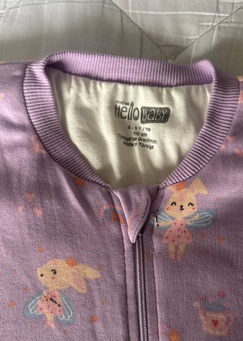 Kız Çocuk Mor Fermuarlı Tulum Pijama 1.0 tog - Görsel 2