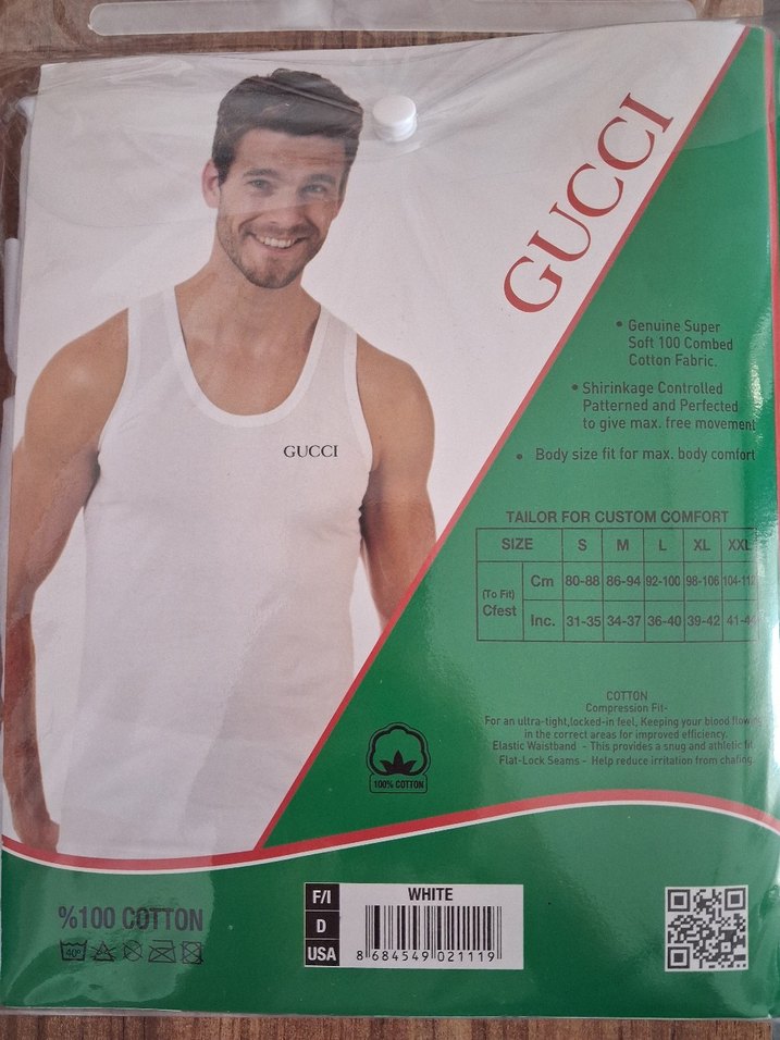 GUCCI Beyaz Baskılı Atlet - Görsel 3