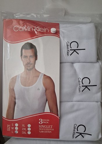 Calvin Klein Beyaz Erkek Atlet 3'lü Paket