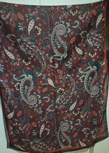 Bordo Bohem Desenli Kadın Şal - Görsel 3