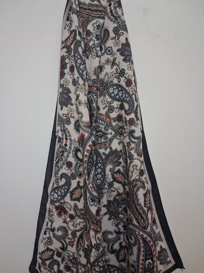 Bohem Çok Renkli Gri Desenli Kadın Şal - Görsel 2