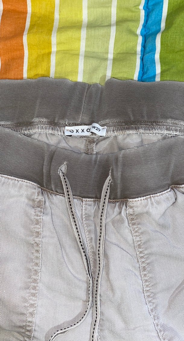 Bej Kemerli Midi Keten Pantolon - Görsel 2