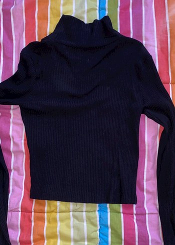 Fermuarlı Siyah Dar Kesim Kadın Kazak - Görsel 3