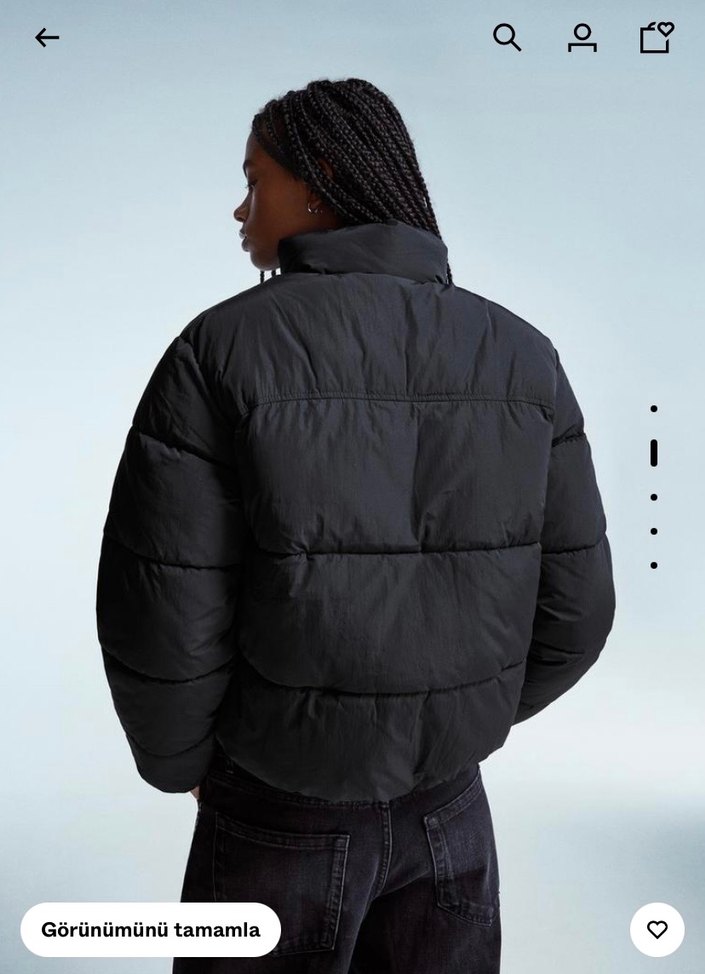 Siyah Kadın Bershka mont - Görsel 3