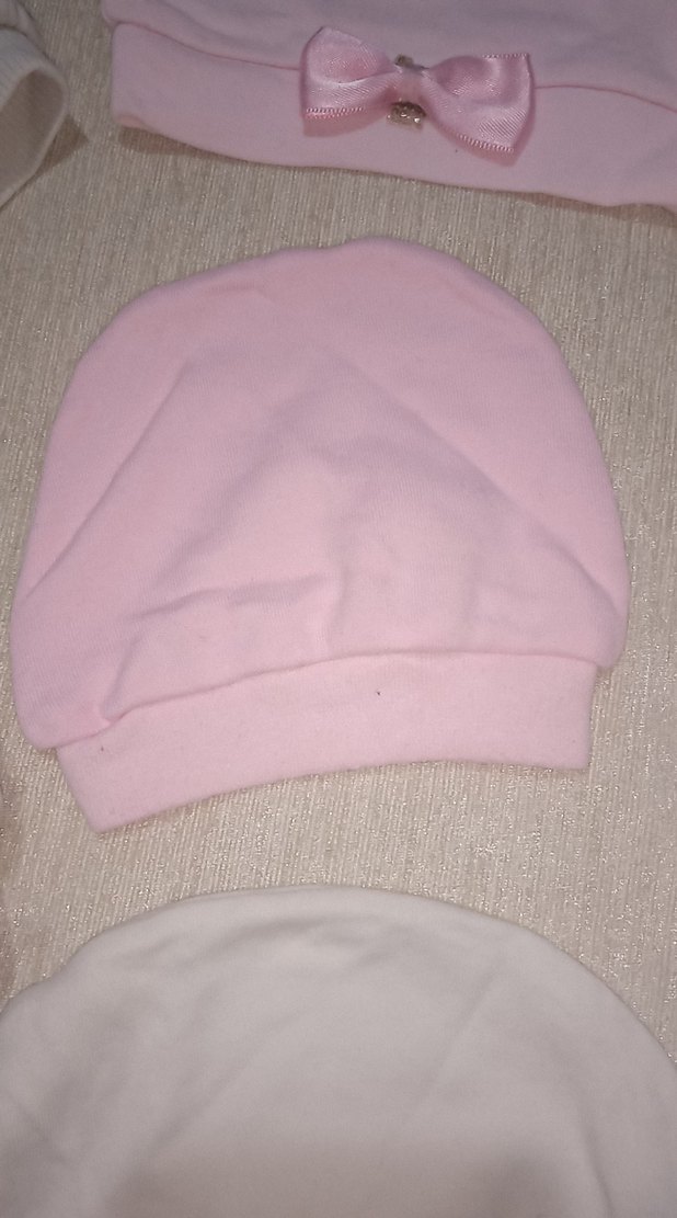 Pamuk Bebek Şapkaları Seti, Pastel Renkler - Görsel 4