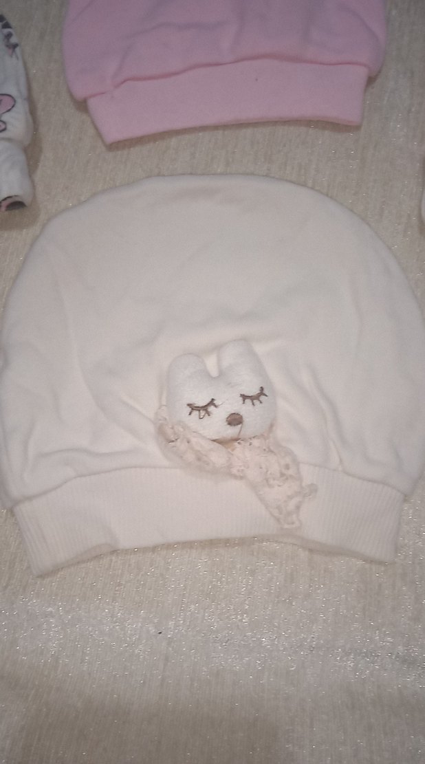 Pamuk Bebek Şapkaları Seti, Pastel Renkler - Görsel 2