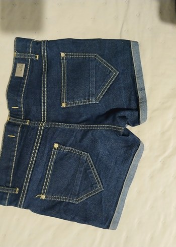 Kadın Koyu Mavi Mini Denim Şort Grudge - Görsel 2
