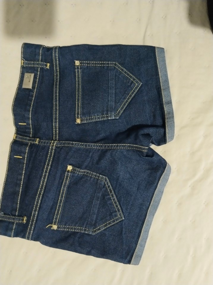 Kadın Koyu Mavi Mini Denim Şort Grudge - Görsel 2
