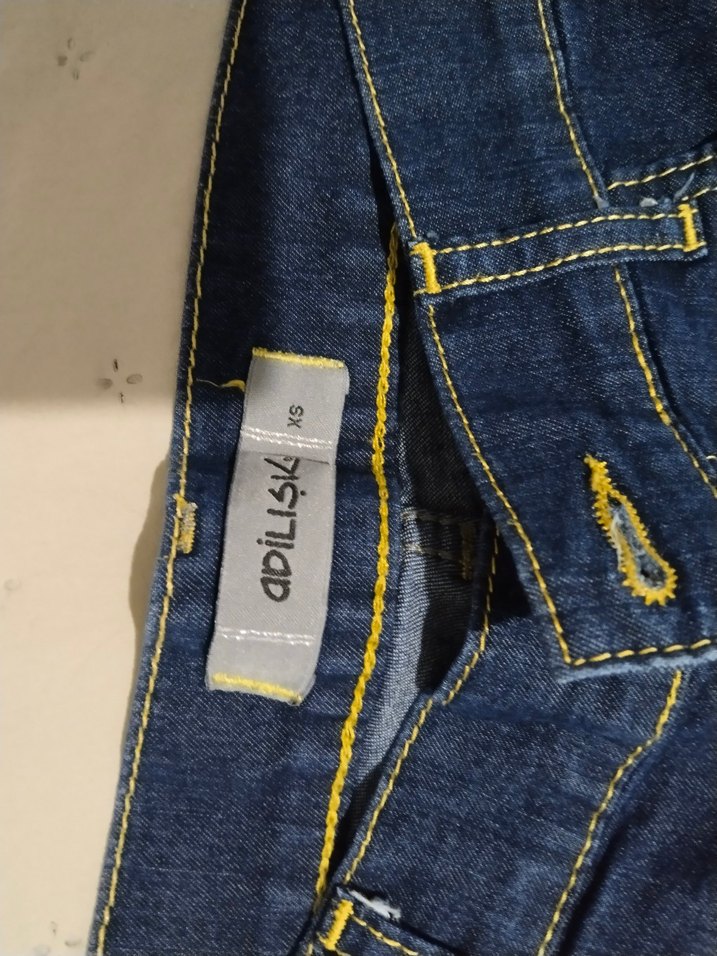 Kadın Koyu Mavi Mini Denim Şort Grudge - Görsel 3