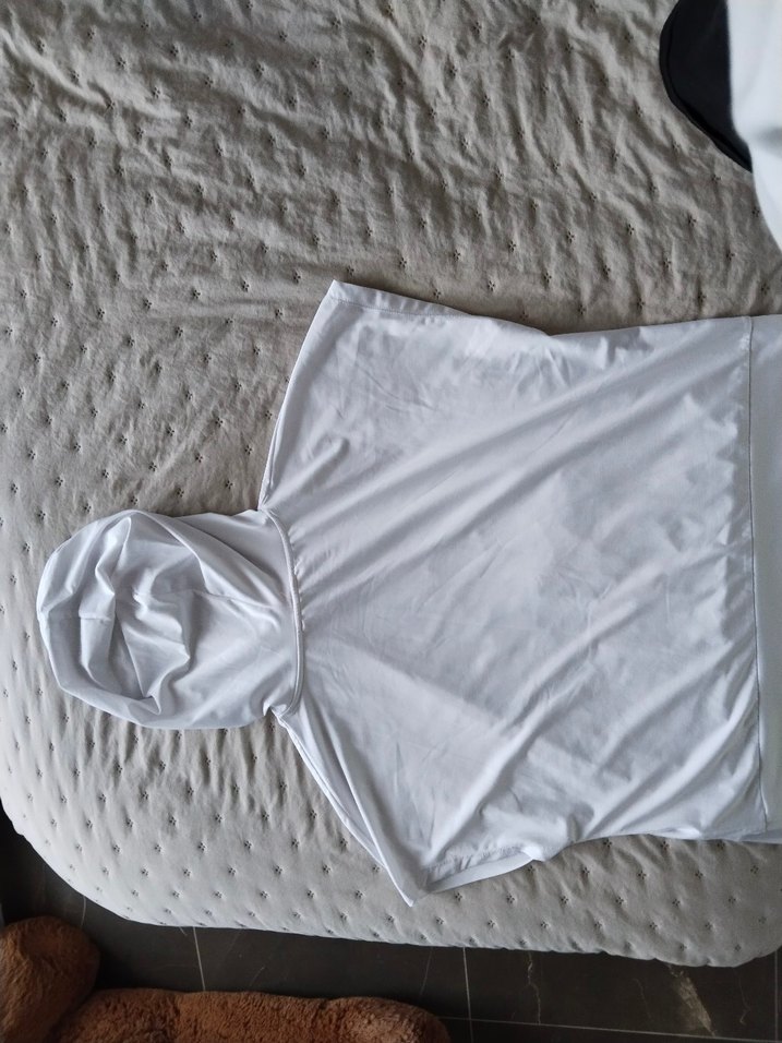 Baskılı Kolsuz Kapüşonlu Beyaz Sweatshirt - Görsel 2