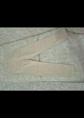 Bej Kemerli Keten Kadın Pantolon - Görsel 3