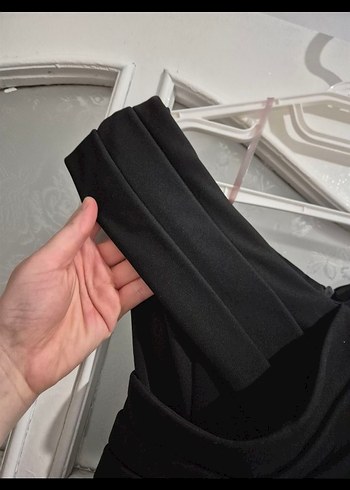 Yeşil ve Siyah Uzun Abiye Elbise - Görsel 5