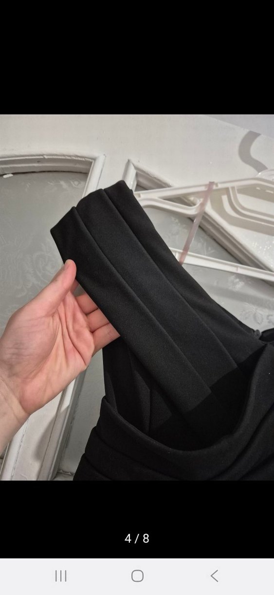 Yeşil ve Siyah Uzun Abiye Elbise - Görsel 5