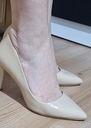 37 Beden ten rengi Renk Bej Rugan Stiletto Kadın Ofis Ayakkabısı