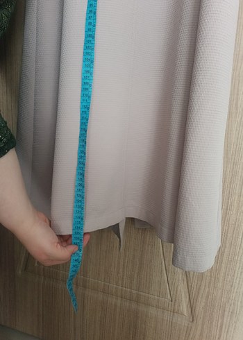 Pudra Düğmeli Uzun Kadın pardesü - Görsel 7