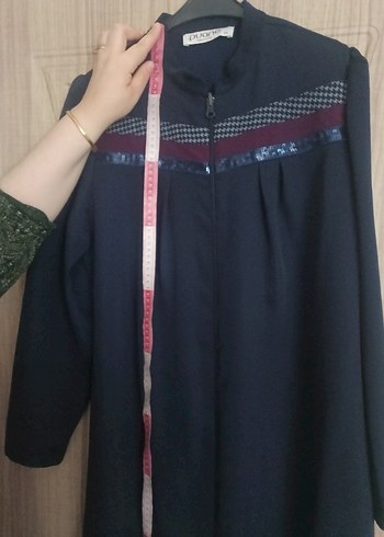 Uzun Lacivert Kadın Pardesü - Görsel 6