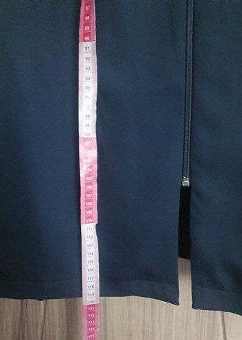 Uzun Lacivert Kadın Pardesü - Görsel 7