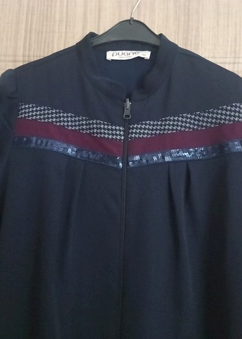 Uzun Lacivert Kadın Pardesü - Görsel 2