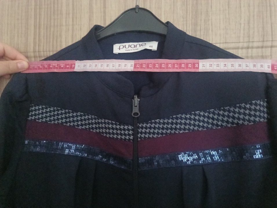 Uzun Lacivert Kadın Pardesü - Görsel 4