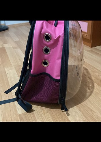 Pembe Şeffaf Kedi Taşıma Çantası