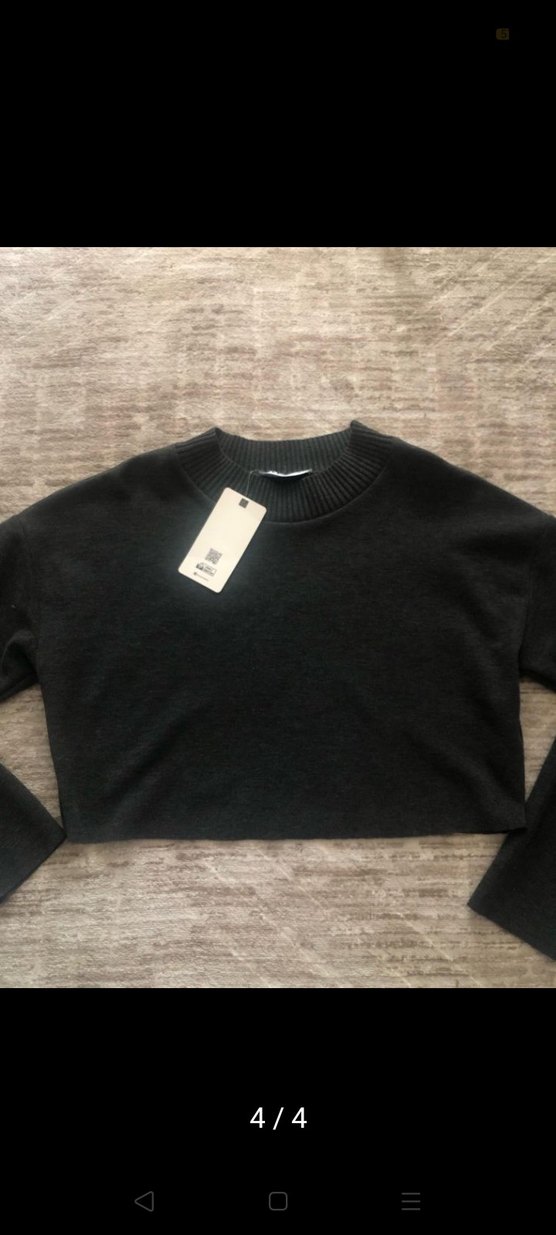 Gri Kadın Basic Triko Kazak - Görsel 2