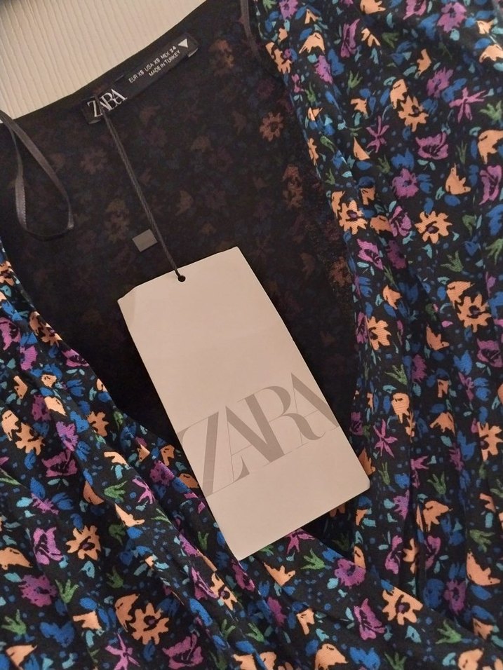 Çiçek Desenli Uzun Kollu Midi Elbise - Görsel 4