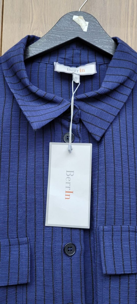 Lacivert Uzun Keten Elbise - Görsel 2