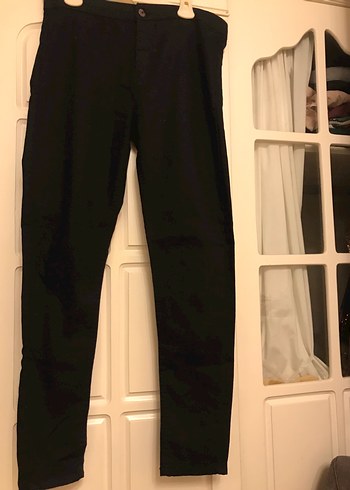 Siyah Esnek Fit Denim dar paça Pantolon