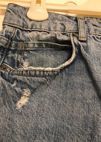 m Beden mavi Renk Kadın Mavi Bol Kesim Midi Kot Pantolon