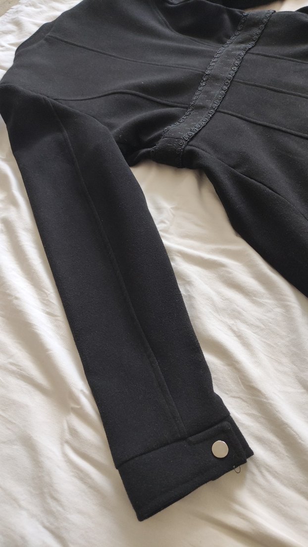 Kemerli Siyah Uzun Kadın Kaban - Görsel 5