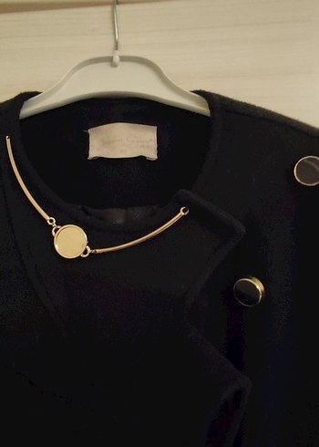 Düğmeli Siyah Uzun Kaban - Görsel 2