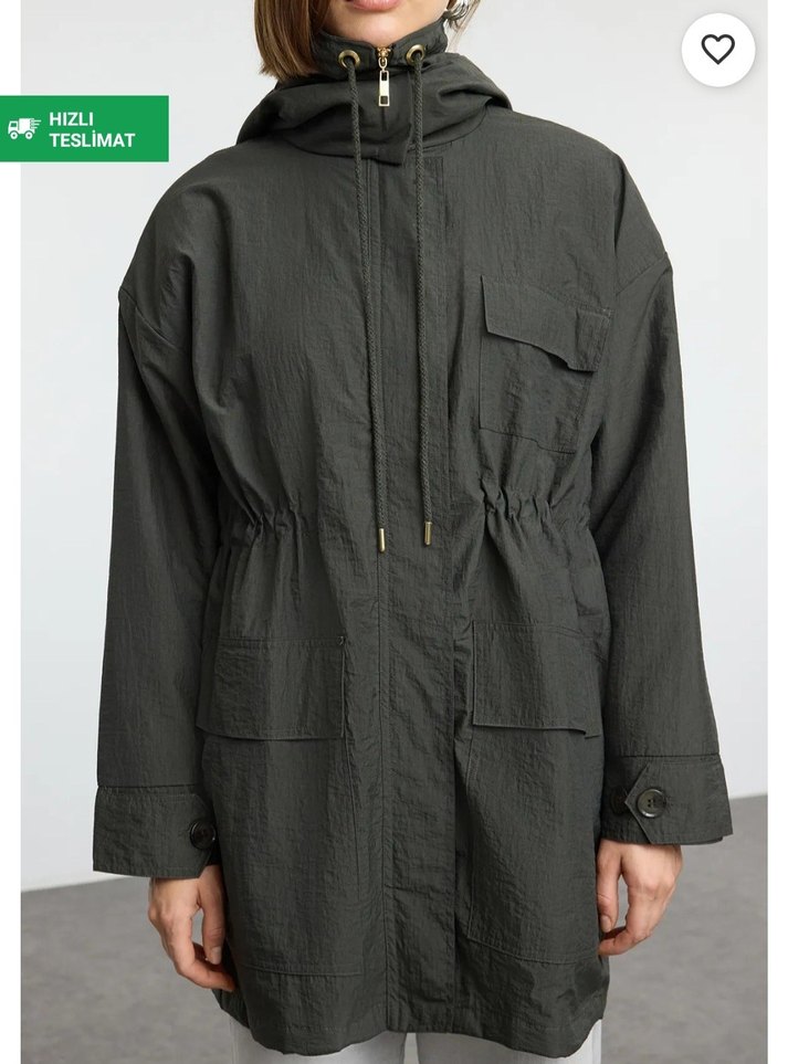 Haki Kadın Yağmurluk - Görsel 4