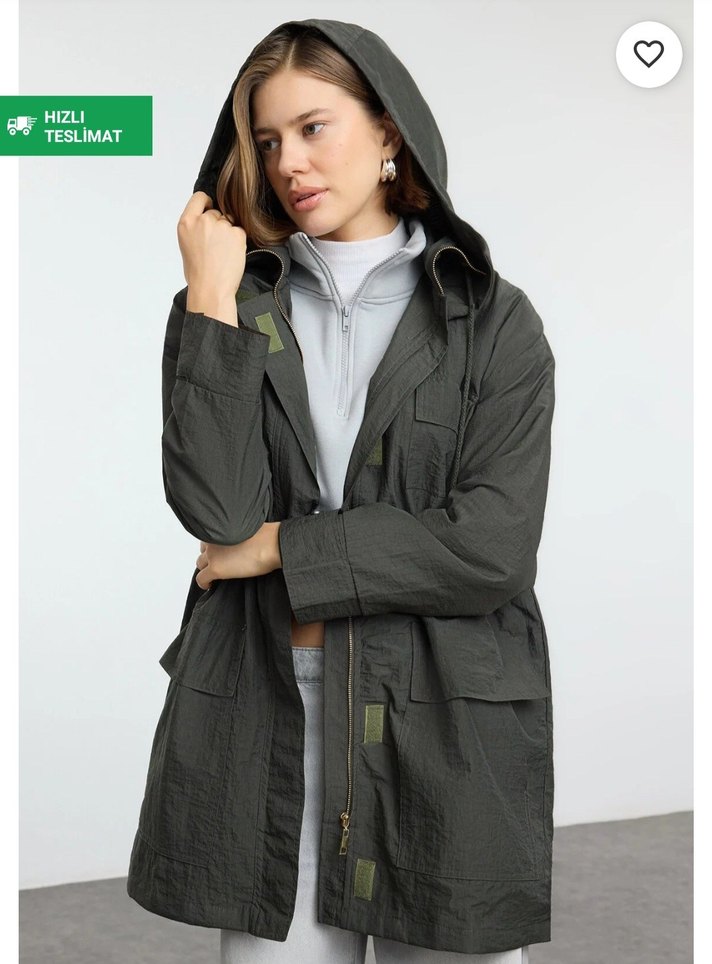 Haki Kadın Yağmurluk - Görsel 2