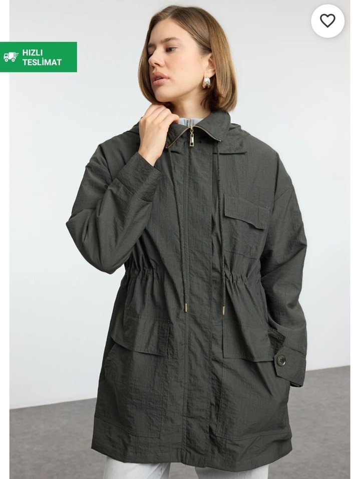 Haki Kadın Yağmurluk - Görsel 3