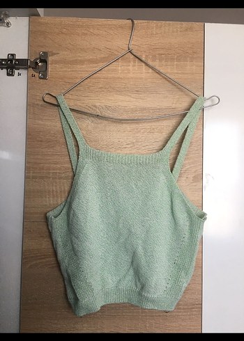 Yeşil Straplez Mini Crop Top - Görsel 3