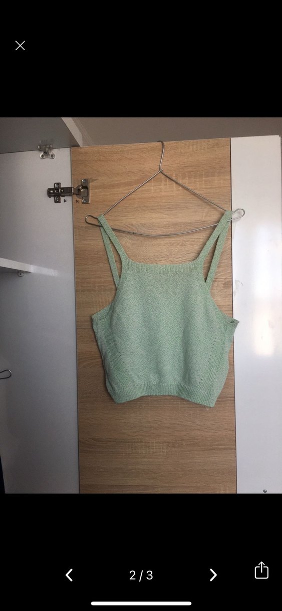 Yeşil Straplez Mini Crop Top - Görsel 2