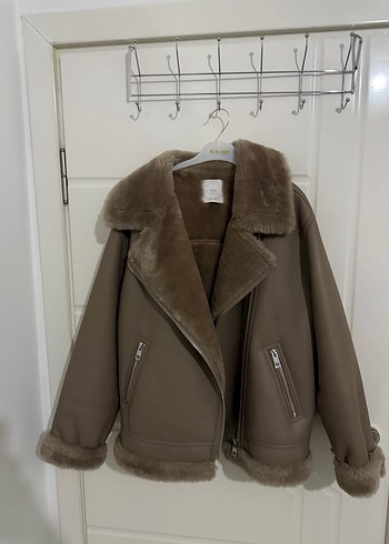 xl Beden Kahverengi Süet Kürklü Kadın Ceket