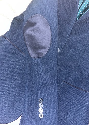 Düğmeli Lacivert Dar Kesim Erkek Takım Ceketi - Görsel 2