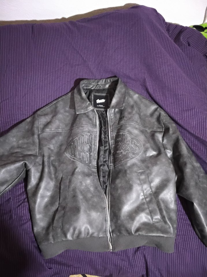 Pull and Bear Gri Deri Erkek Ceket Notch Yaka - Görsel 5