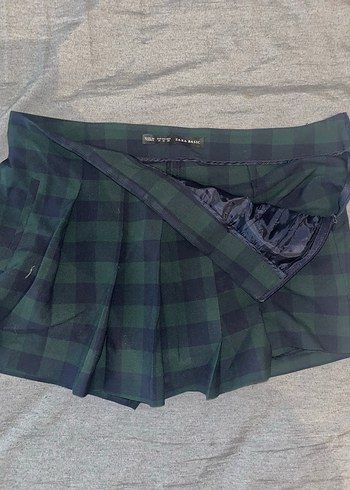 Zara Kadın Yeşil Pileli Midi şortetek - Görsel 4