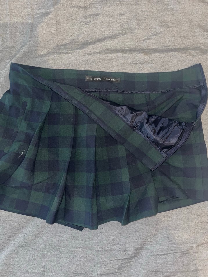 Zara Kadın Yeşil Pileli Midi şortetek - Görsel 4