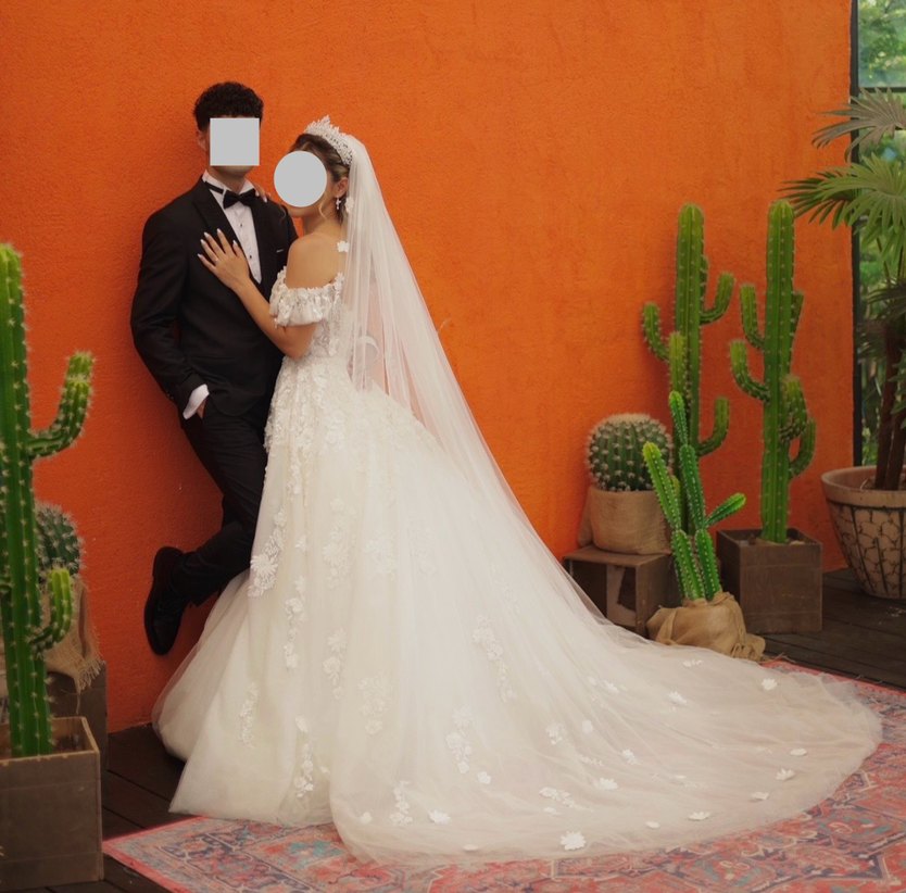 Straplez A prenses Kesim Beyaz Uzun Gelinlik - Görsel 4