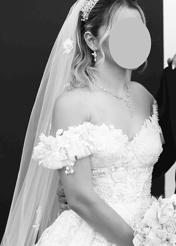 Işıltılı boncuklu ve taşlı Beyaz Düğün gelin Tacı - Görsel 3