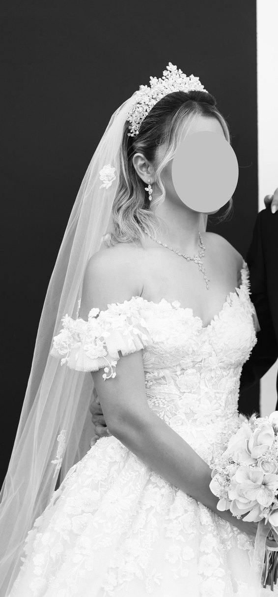 Işıltılı boncuklu ve taşlı Beyaz Düğün gelin Tacı - Görsel 3