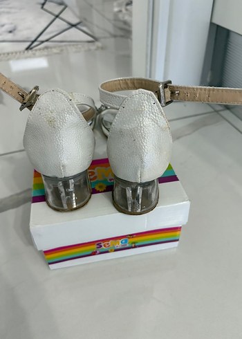 Beyaz Taşlı Dolgu Topuklu çocuk Ayakkabı - Görsel 4