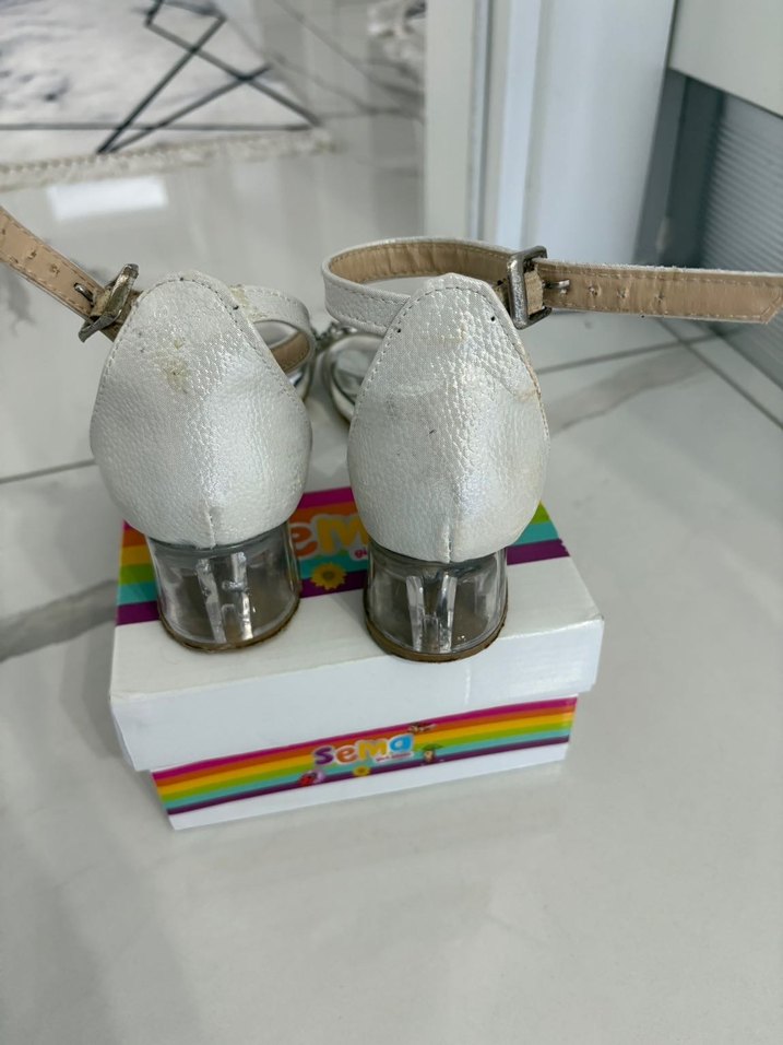 Beyaz Taşlı Dolgu Topuklu çocuk Ayakkabı - Görsel 4