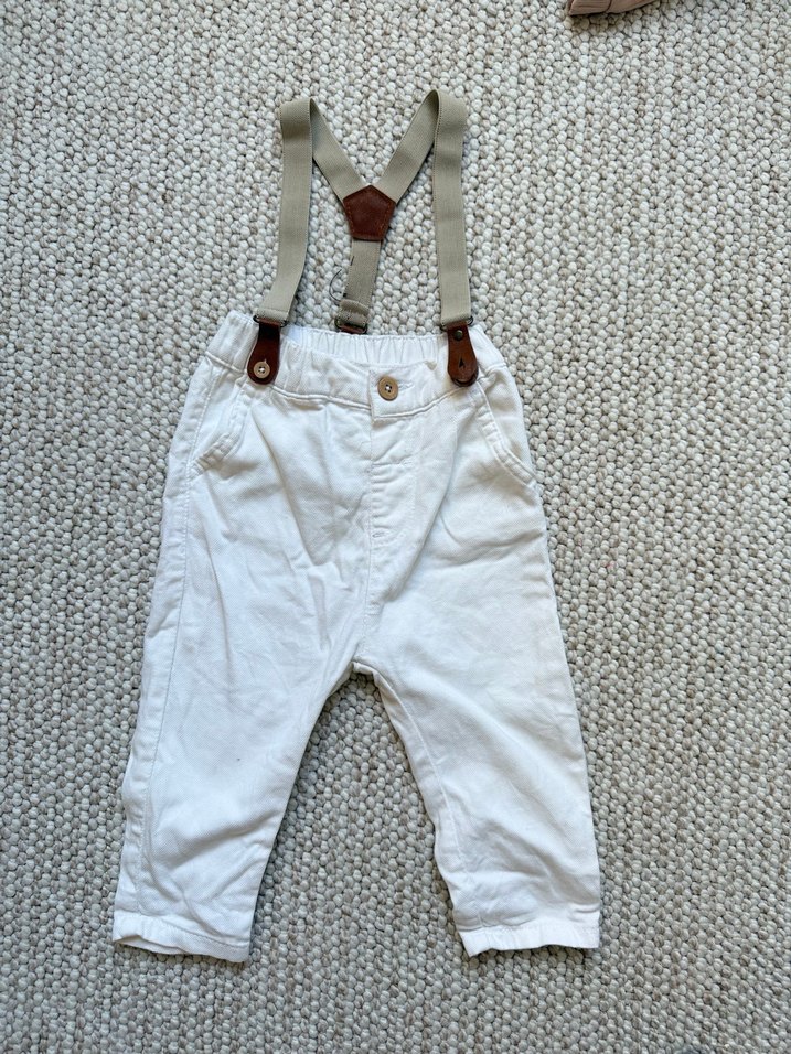 Beyaz Pamuklu Bebek Pantolonu - Görsel 2