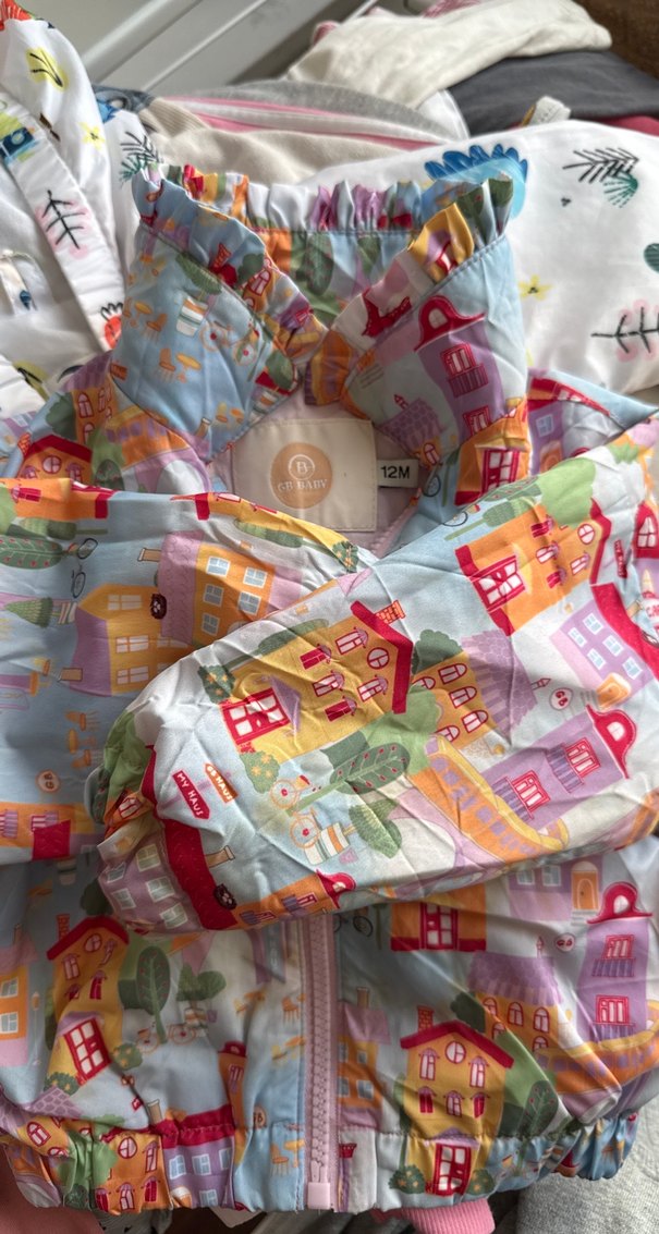 Renkli Baskılı Kız Çocuk Ceketi - Görsel 3